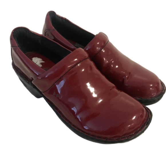 boc patent leather clogs